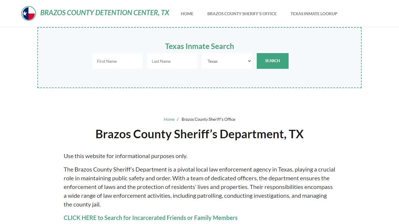 Brazos County Sheriff Department, TX Arrests, Warrant Lookup